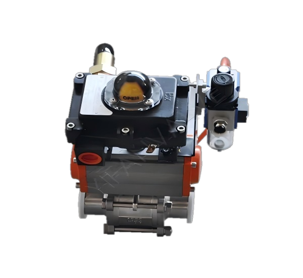 Pneumatic Quick-loading Ball Valve (Three-piece fully enclosed) Sanitary Ball Valve)