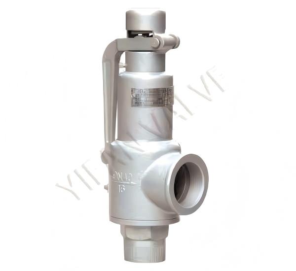 Spring-loaded full-lift safety valve with a handle