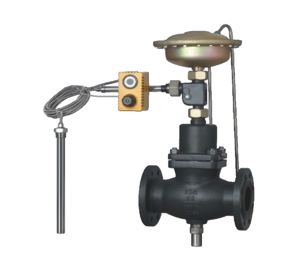Self-operated flow and temperature combination valve
