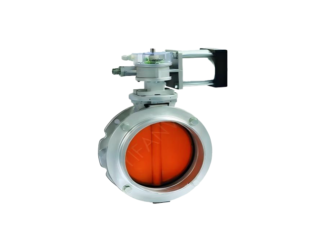 Flange-mounted Pneumatic Powder Butterfly Valve