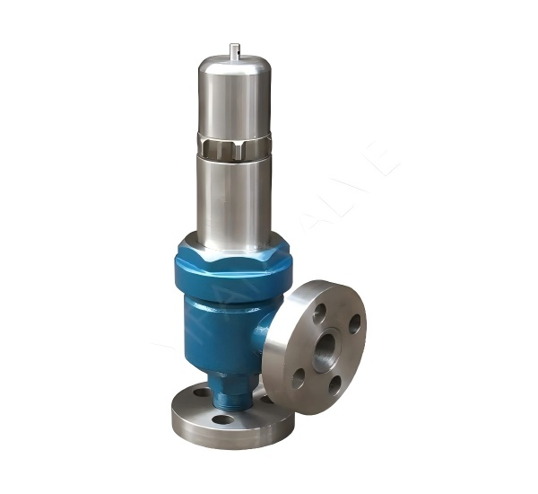 Double-flanged fully open closed high-pressure safety valve